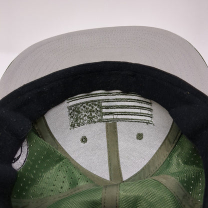 USA Flag Fitted Hat Green Medium Embroidered Patriotic The Game Pro