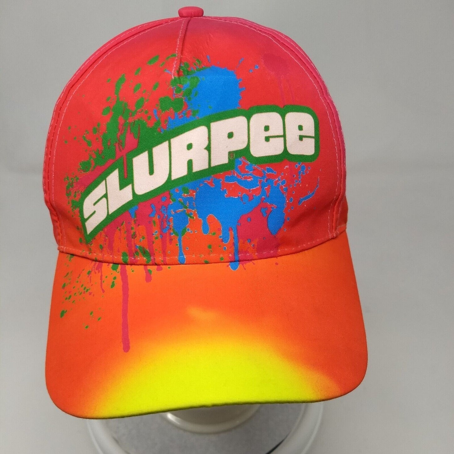 Slurpee Strapback Hat Multicolor OSFA Adjustable Tie Dye Paint Splatter