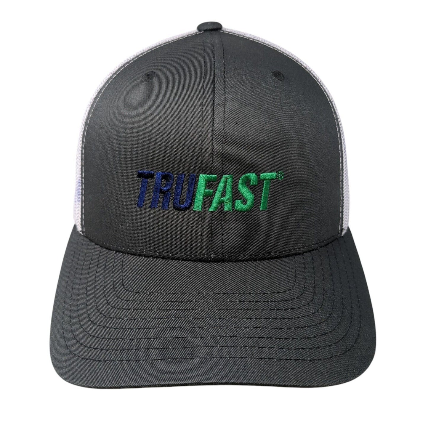 Trufast Snapback Trucker Hat Gray OS Adjustable Embroidered Mesh Back Yupoong