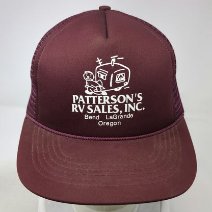 Patterson's RV Sales Inc Red Trucker Hat OSFM Oregon Mesh Snapback Bend Camper