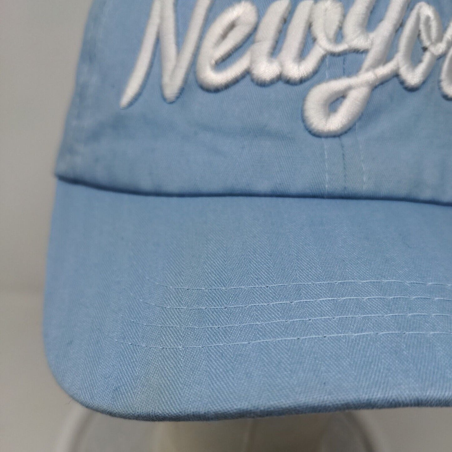 Unbranded Men's Slideback Hat Blue Adjustable Embroidered New York Logo Cotton