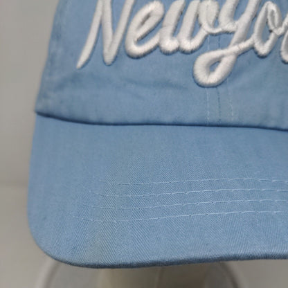 Unbranded Men's Slideback Hat Blue Adjustable Embroidered New York Logo Cotton
