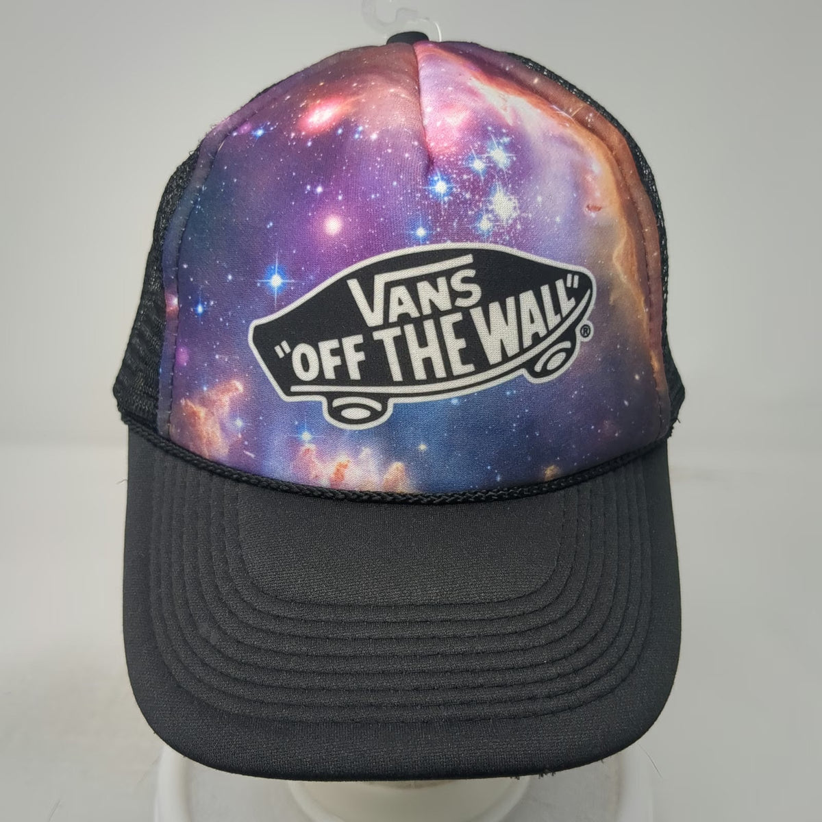 Vans Trucker Hat One Size Black Purple Galaxy Print Skateboard Logo Snapback