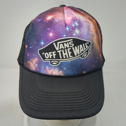 Vans Trucker Hat One Size Black Purple Galaxy Print Skateboard Logo Snapback