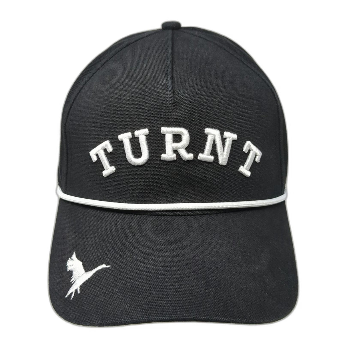 Too Turnt 5 Panel Black One Size Hat Rope Snapback Goose Logo Livin Block Text