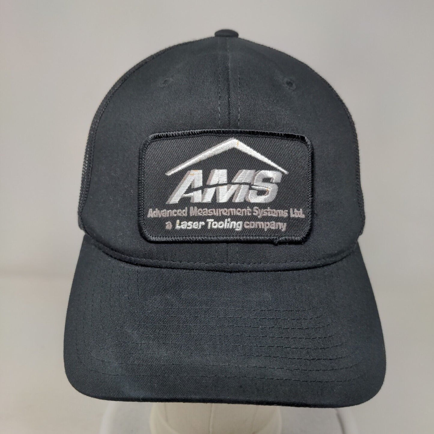 AMS Advanced Measurement Systems Snapback Trucker Hat Black One Size Mesh Back