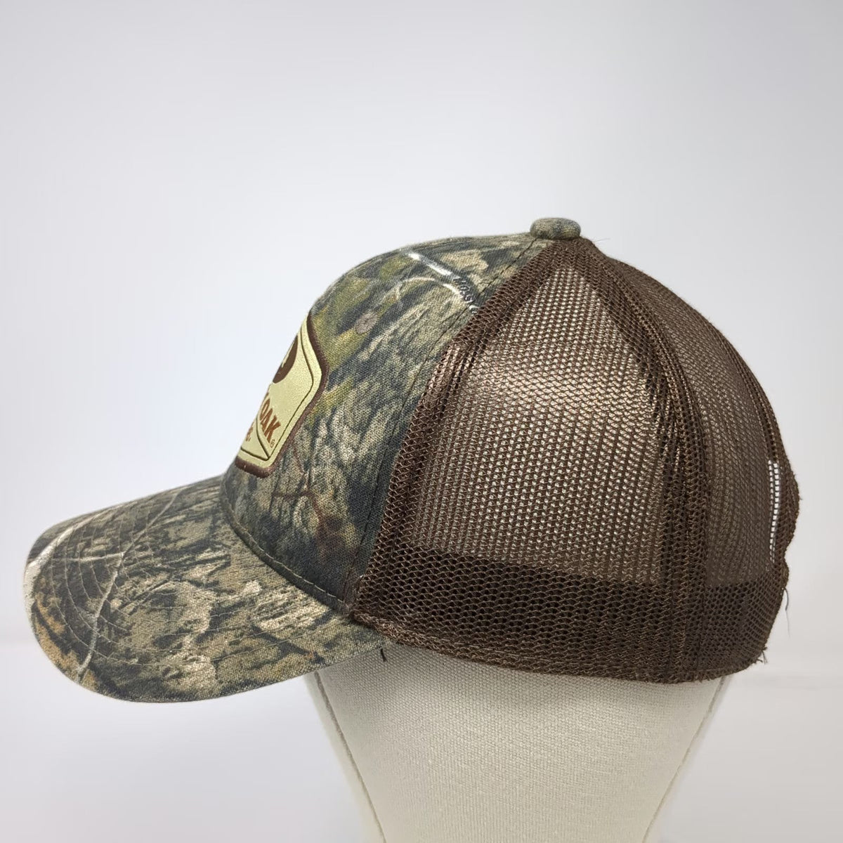 Mossy Oak Trucker Hat Green Brown Camo Logo Patch One Size Snapback Mesh Cap