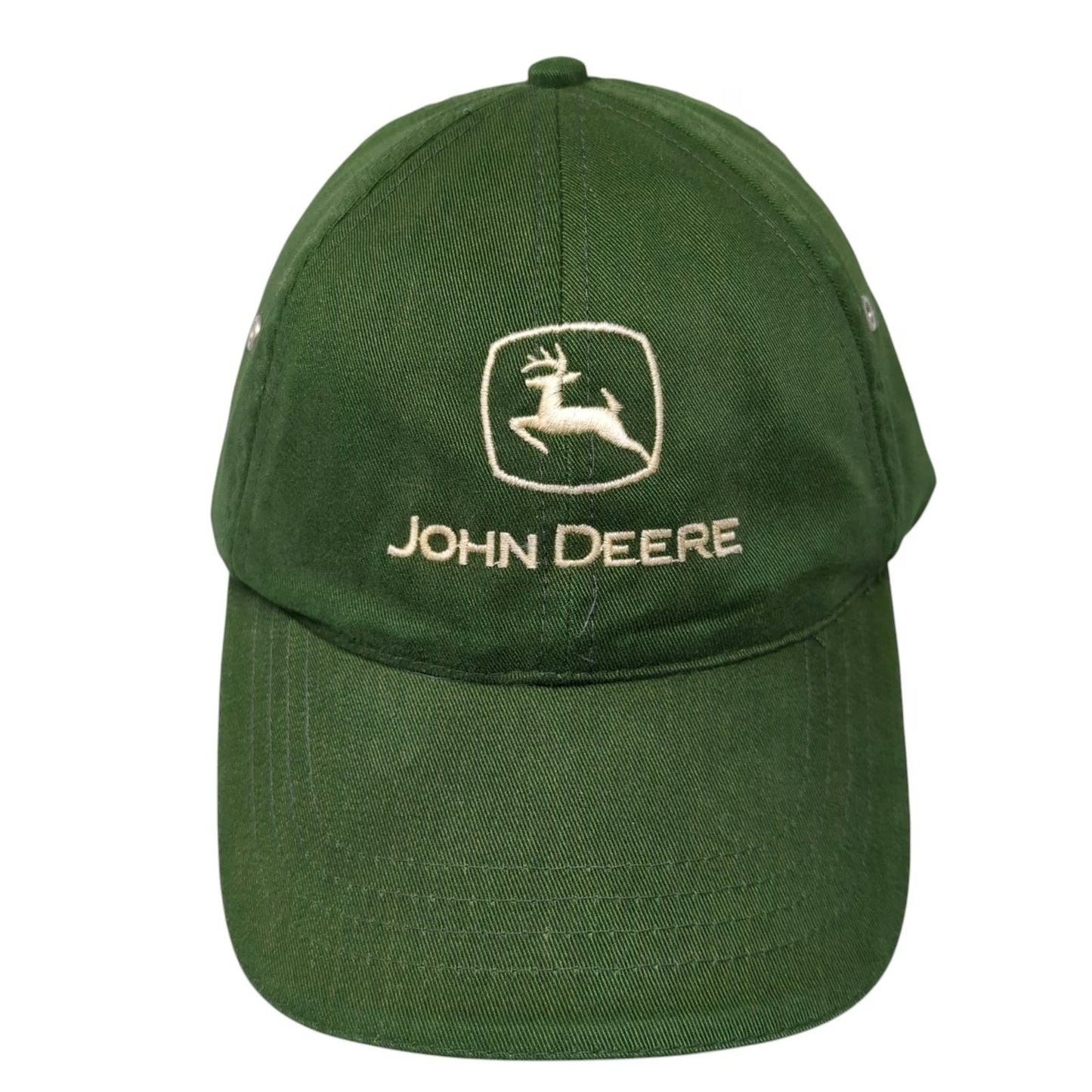 KC Caps John Deere Baseball Cap Green One Size Hat Slideback Logo Sandwich Brim