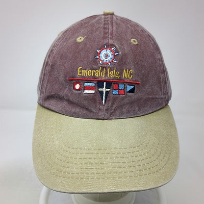 BJR Classic Headwear Red One Size Baseball Cap Hat Emerald Isle NC Nautical
