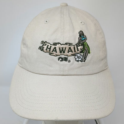 Newhattan Baseball Cap Beige One Size Hawaii Hula Girl Embroidered Strapback Hat