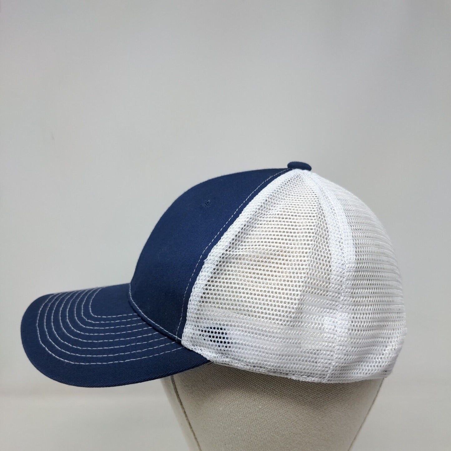 Unbranded Snapback Trucker Hat Blue One Size Adjustable Mesh Back Blank Cotton