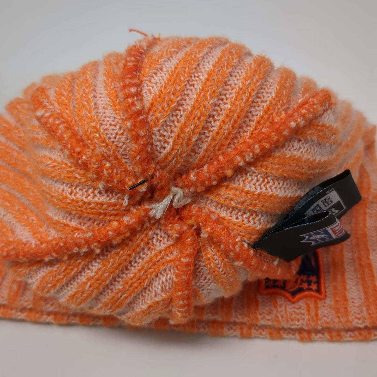 Denver Broncos NFL New Era Beanie Orange Blue White One Size Pom Patch Knit Hat