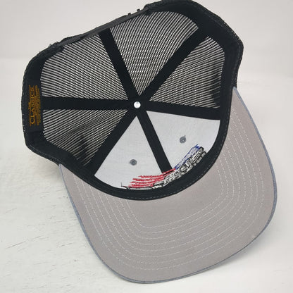 Yupoong Trucker Hat Gray One Size Dump Truck Snow Plow American Flag Snapback