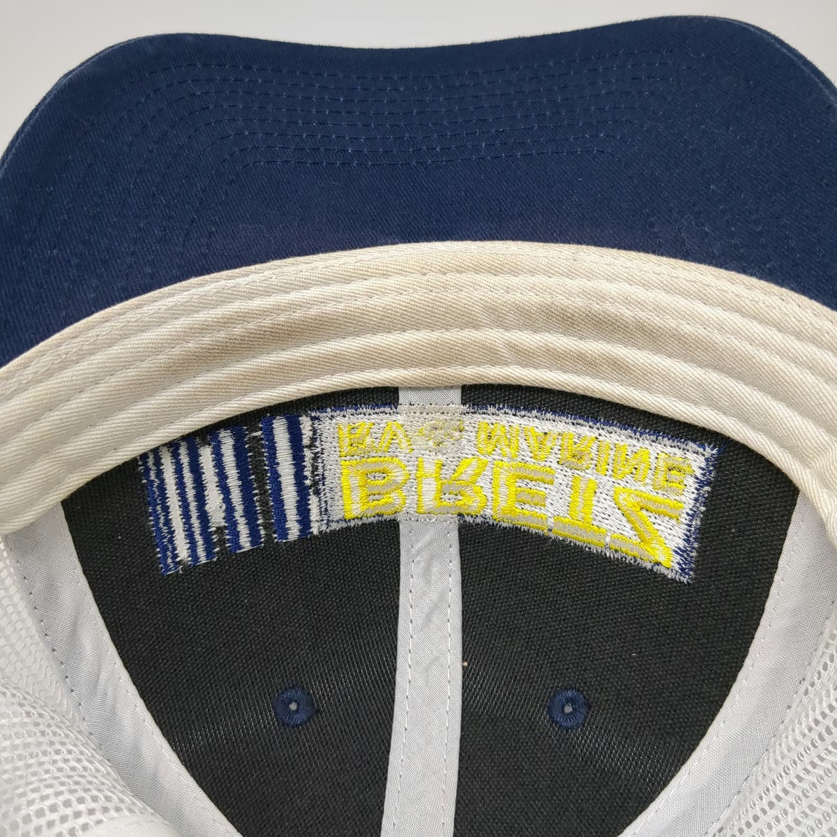 Outdoor Cap Trucker Hat Blue White Yellow One Size RV Marine Mesh Back Snapback