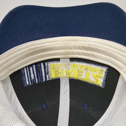 Outdoor Cap Trucker Hat Blue White Yellow One Size RV Marine Mesh Back Snapback