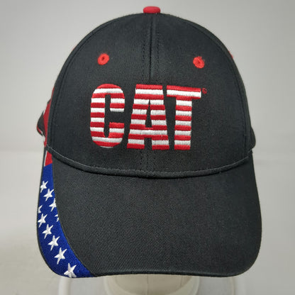 CAT Baseball Cap Black One Size American Flag Stars Stripes Slideback Hat Work