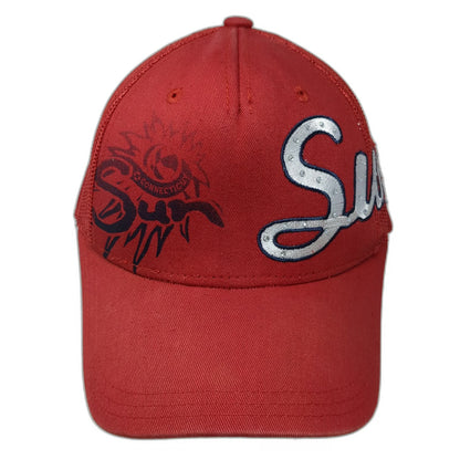 Adidas Trucker Hat Red One Size Mesh Snapback Rhinestone Sun Connecticut Hat