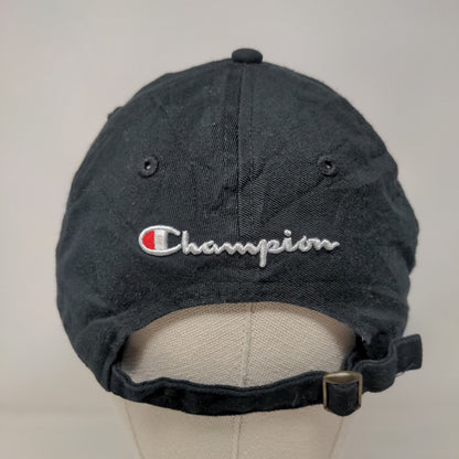 Champion Slideback Hat Black OSFA Embroidered Small Logo Adjustable