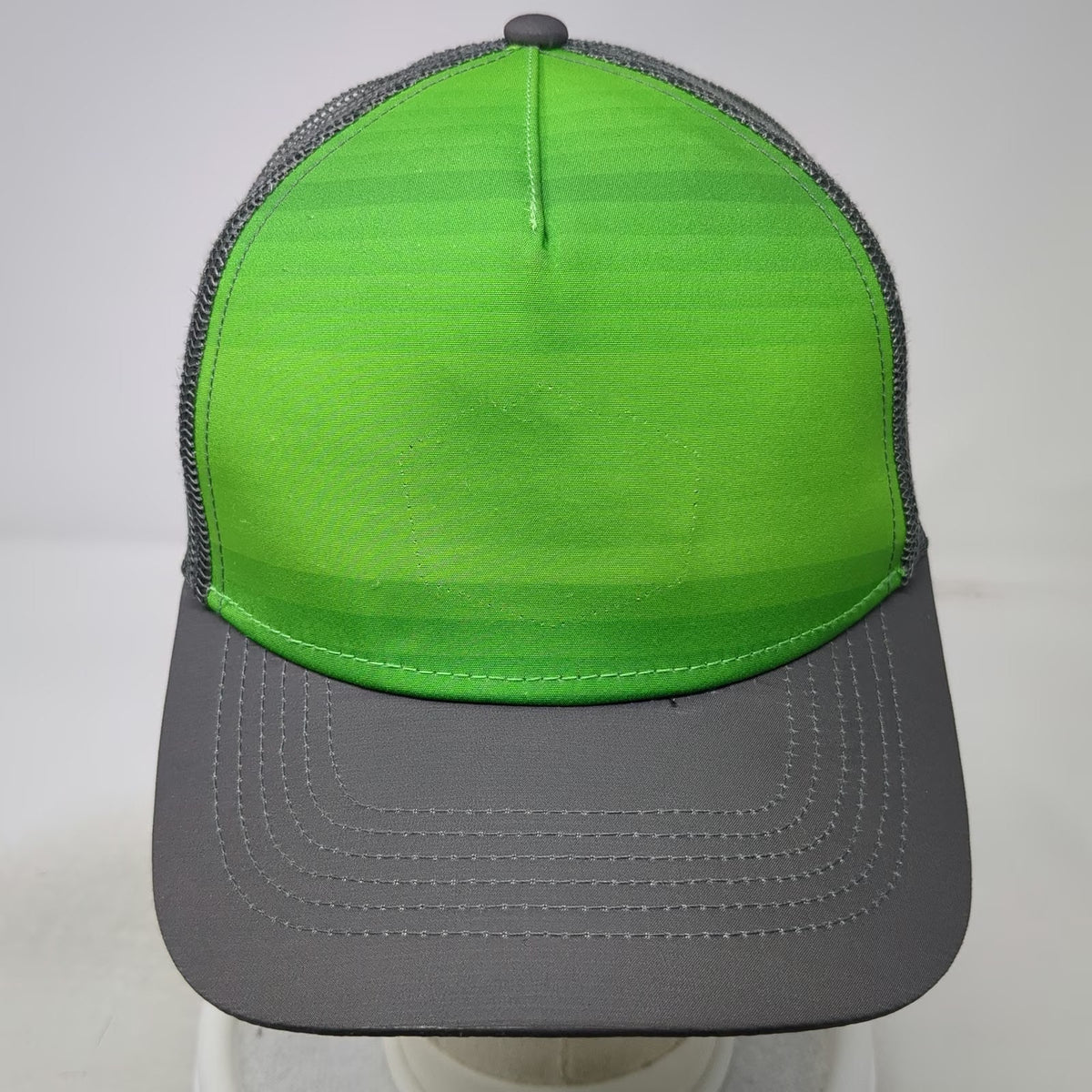 Idaho Central Credit Union Trucker Hat Green Gray One Size Mesh Snapback Stripes