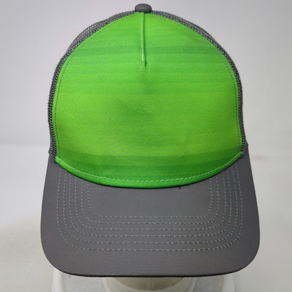 Idaho Central Credit Union Trucker Hat Green Gray One Size Mesh Snapback Stripes