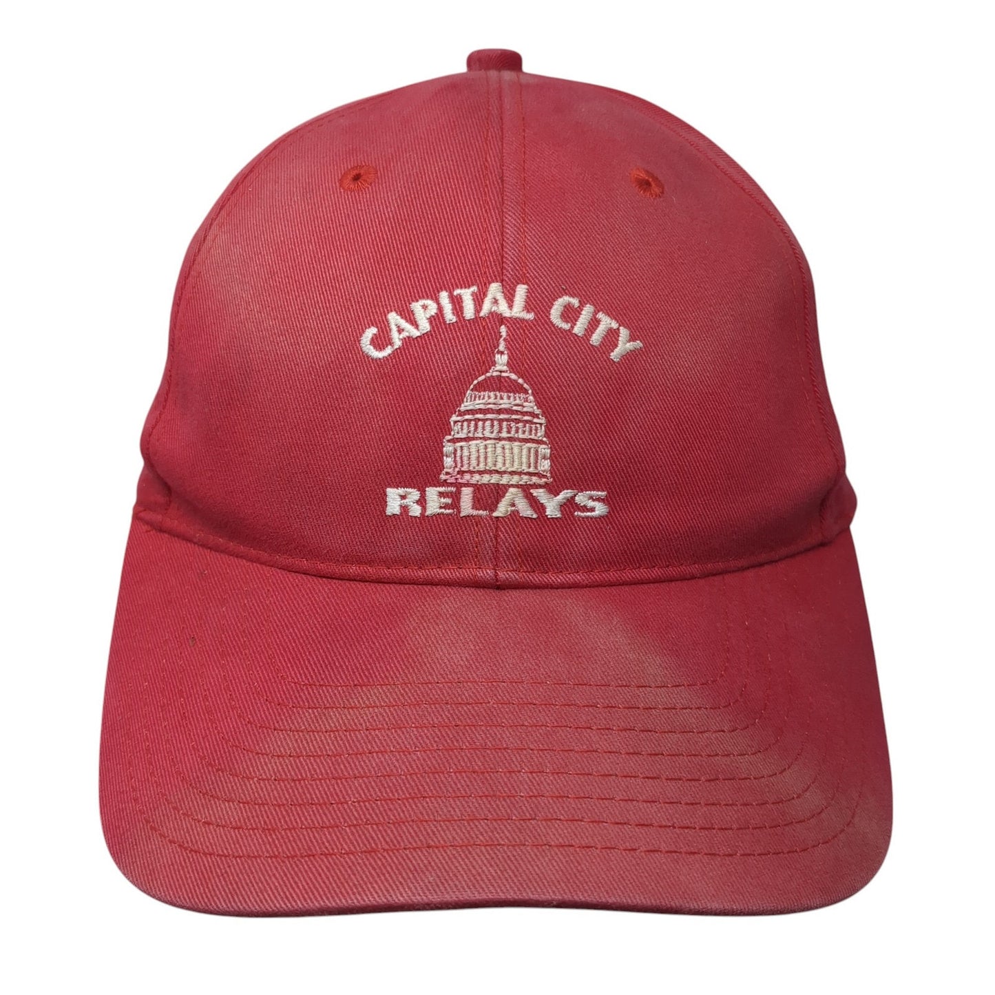 Capital City Relays Strapback Hat Red One Size Adjustable Hit Wear