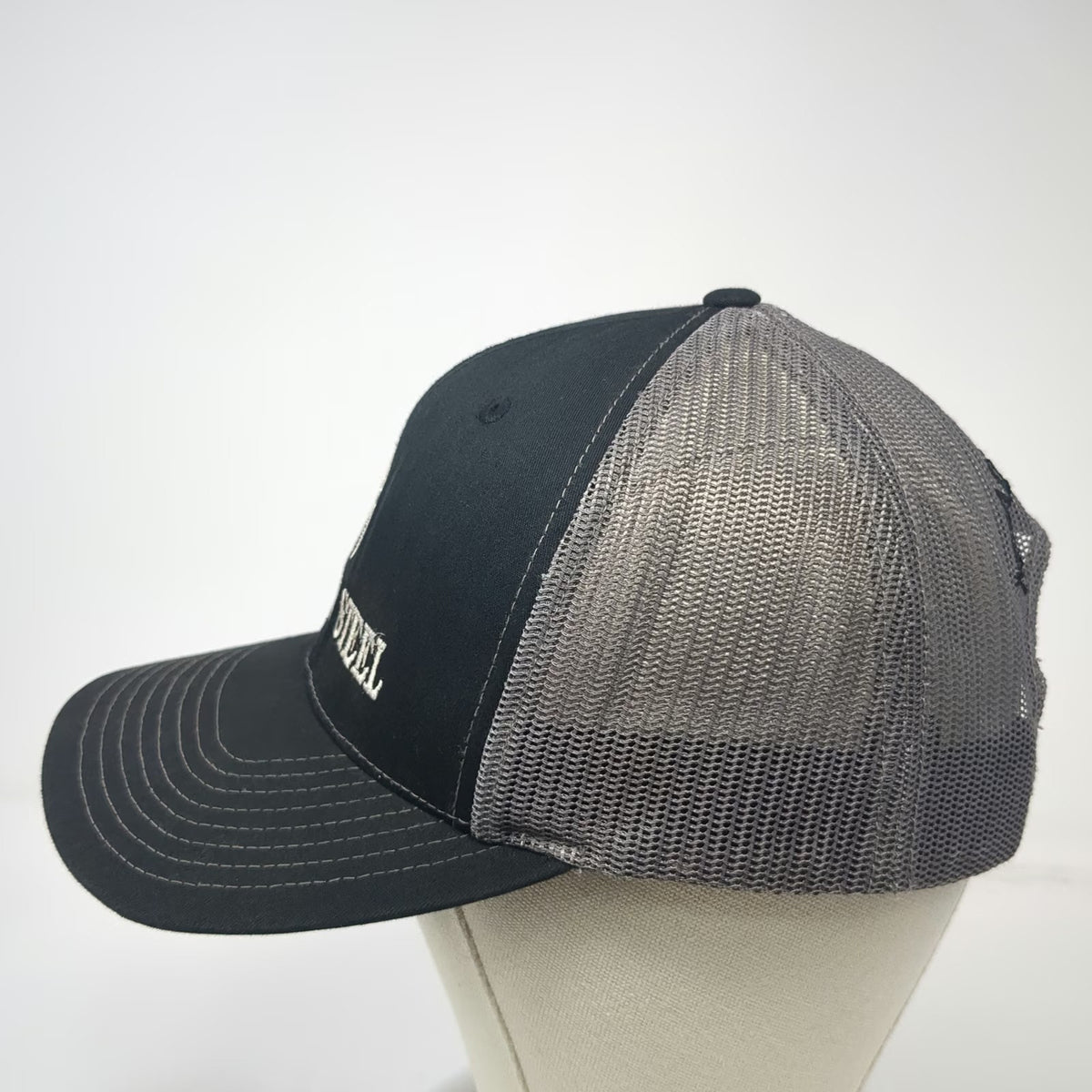 Richardson Trucker Hat Black One Size Spartan Steel Molon Labe Mesh Back Hat