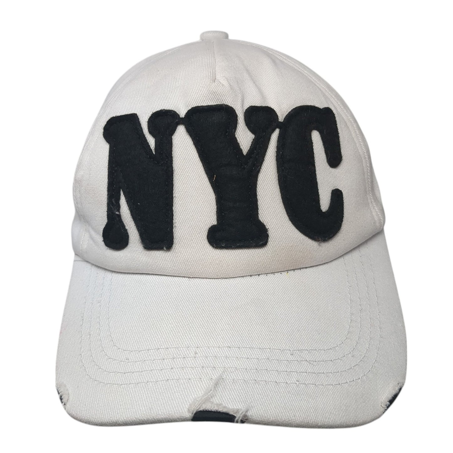NYC Team Najor Slideback Hat White One Size Adjustable Embroidered Boyee