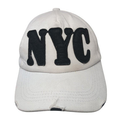 NYC Team Najor Slideback Hat White One Size Adjustable Embroidered Boyee