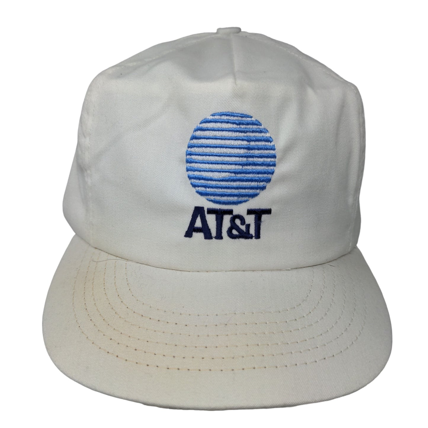 University Square Men's Snapback Trucker Hat White OSFA Vintage AT&T Made USA