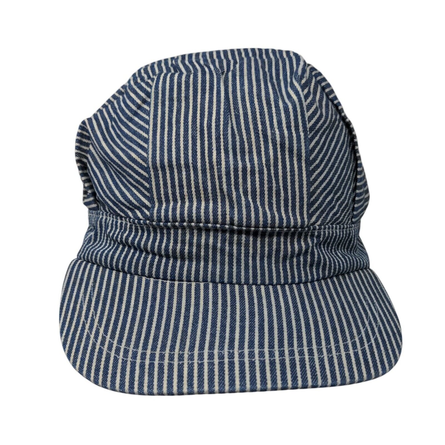 Timely Impressions Snapback Train Conductor Hat Blue 58cm Adjustable Striped