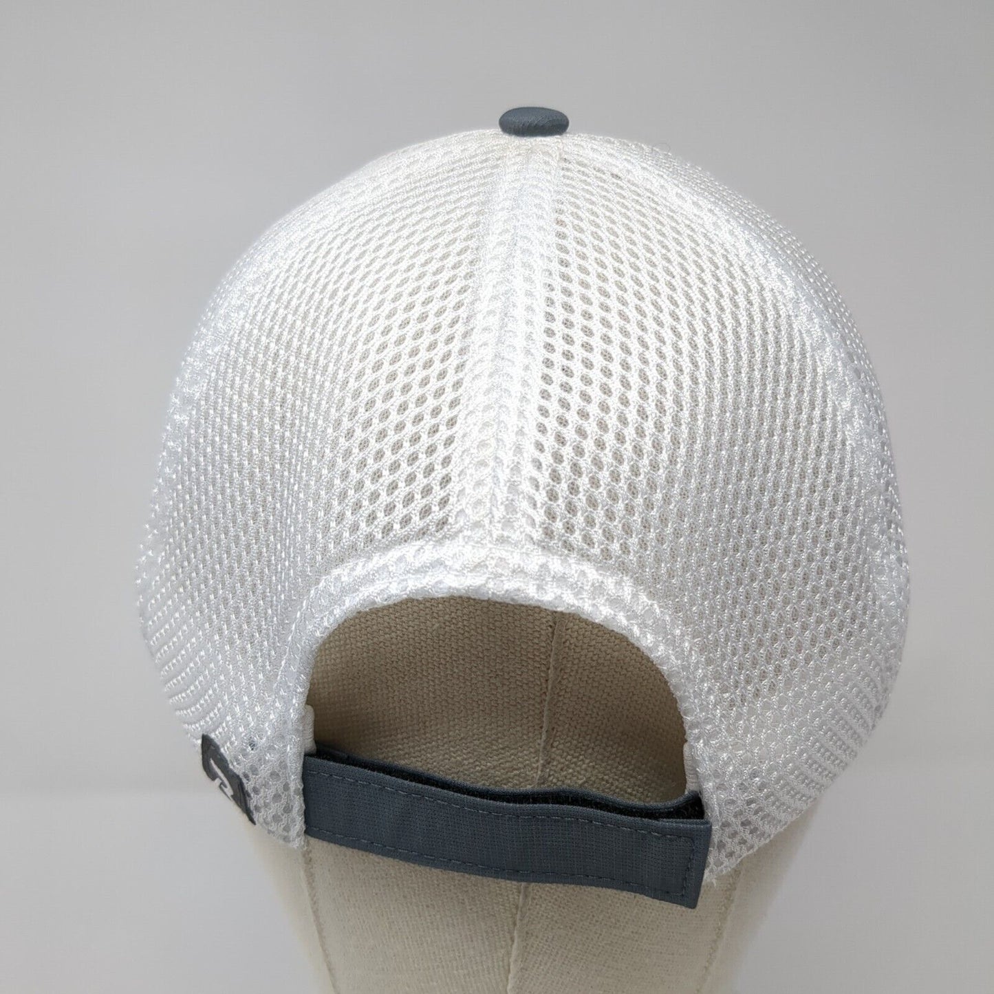 Richardson R-Active Strapback Trucker Hat Gray One Size Mesh Back Logo