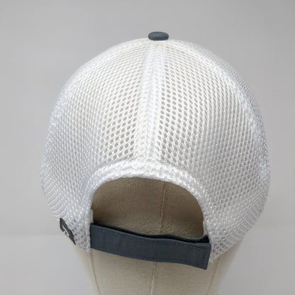 Richardson R-Active Strapback Trucker Hat Gray One Size Mesh Back Logo
