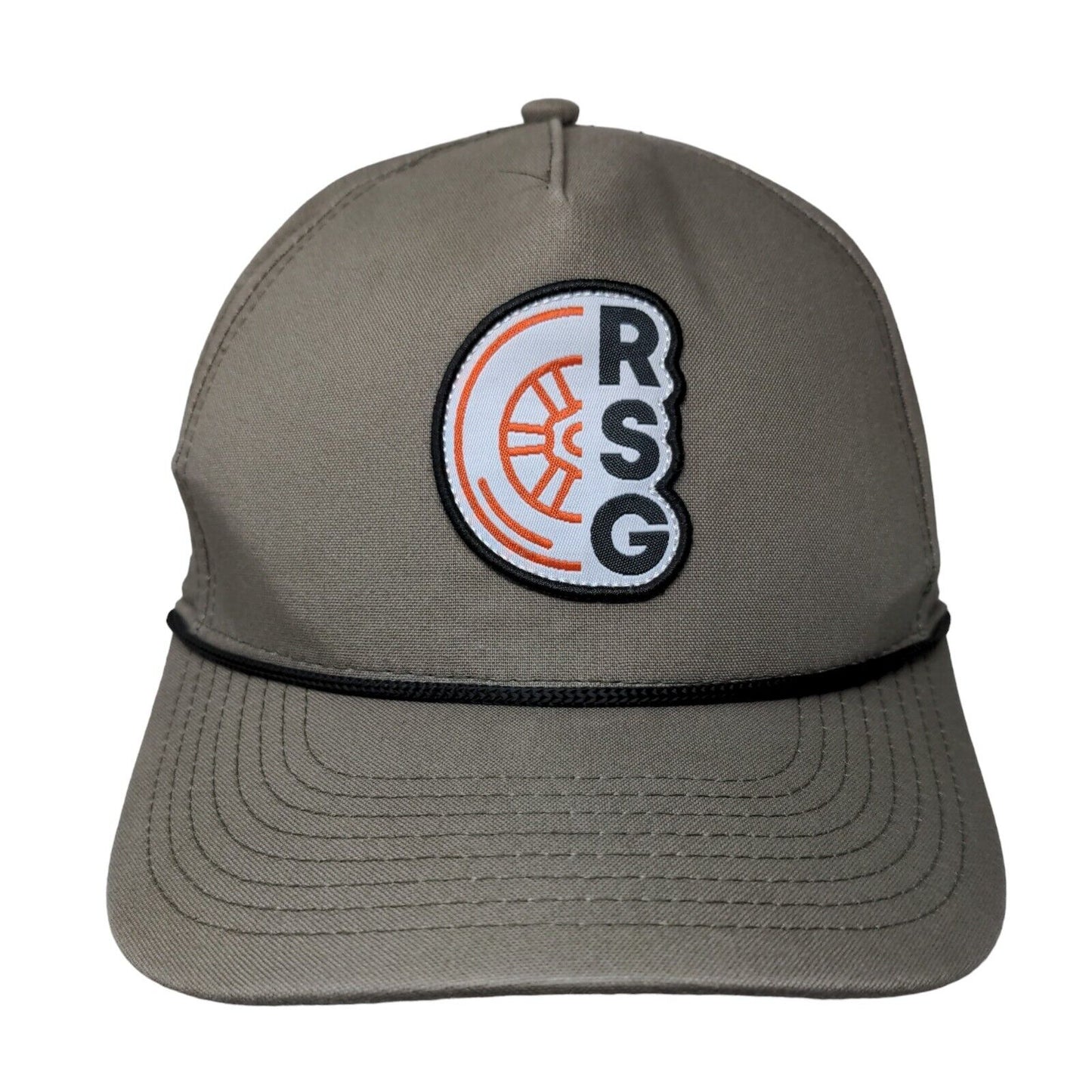 RSG Snapback Hat Tan One Size Adjustable Vented Holes Rope 6 Panel Pukka