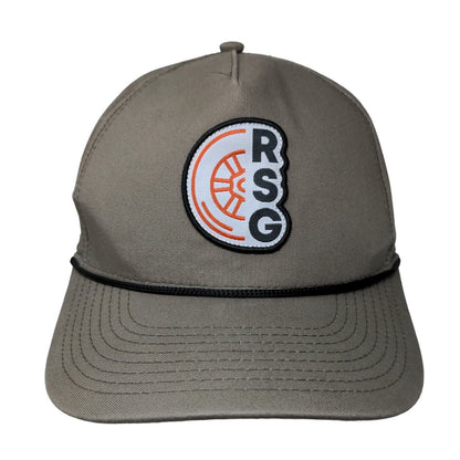 RSG Snapback Hat Tan One Size Adjustable Vented Holes Rope 6 Panel Pukka