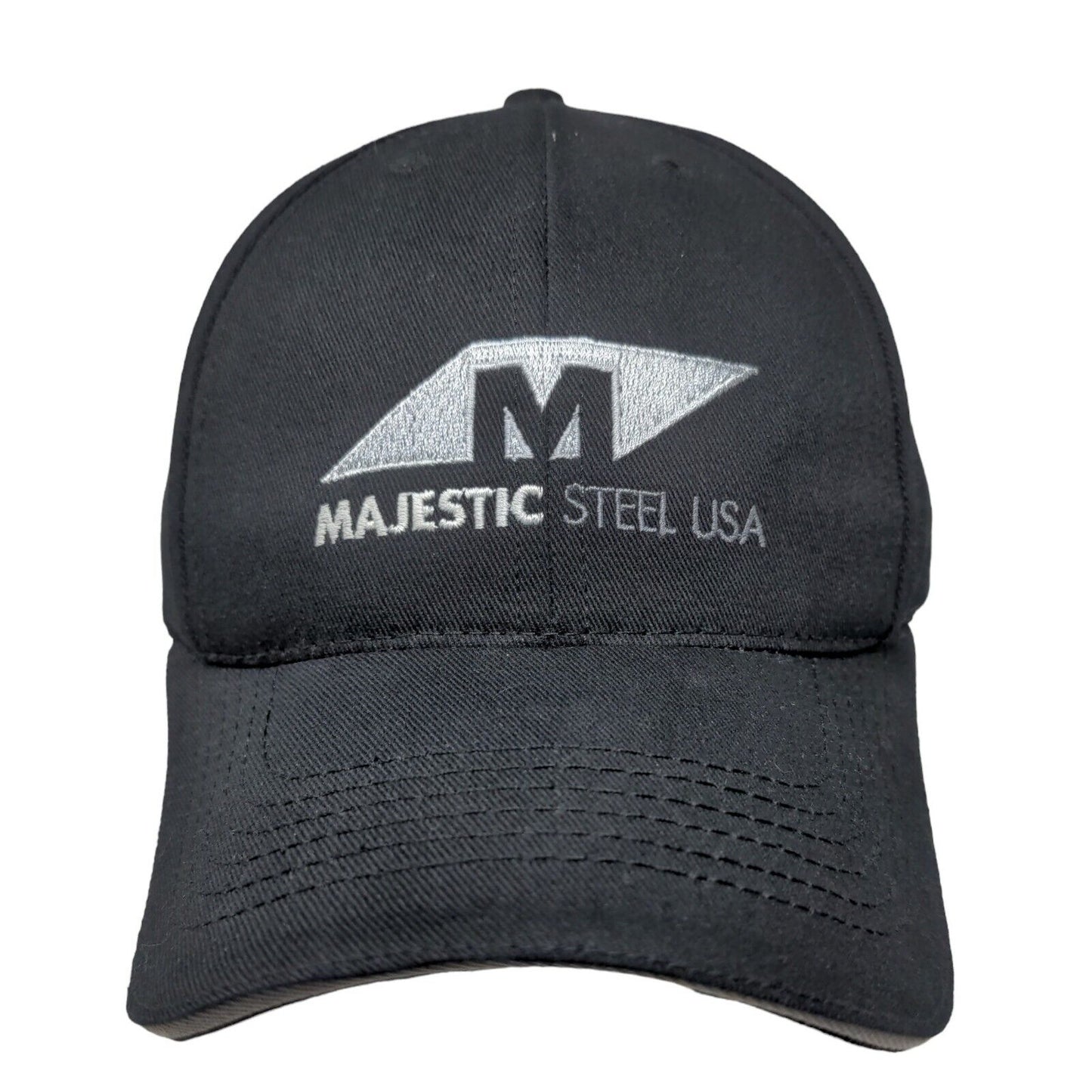 Majestic Steel USA Men's Slideback Hat Black Adjustable Embroidered Logo