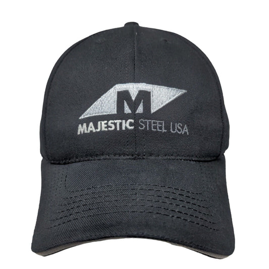 Majestic Steel USA Men's Slideback Hat Black Adjustable Embroidered Logo