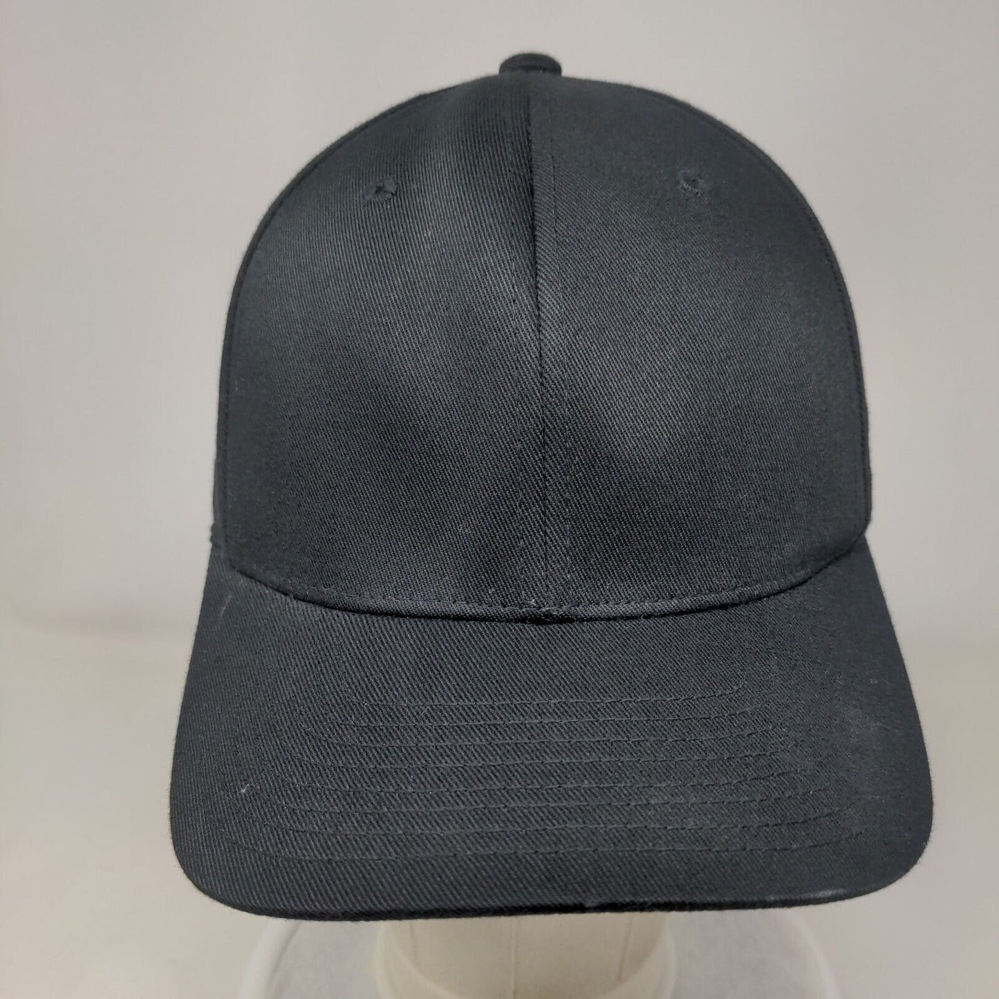 Flexfit Yupoong Fitted Hat Black Large-XL Solid Blank 6 Panel Vent Holes