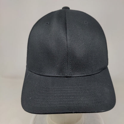 Flexfit Yupoong Fitted Hat Black Large-XL Solid Blank 6 Panel Vent Holes