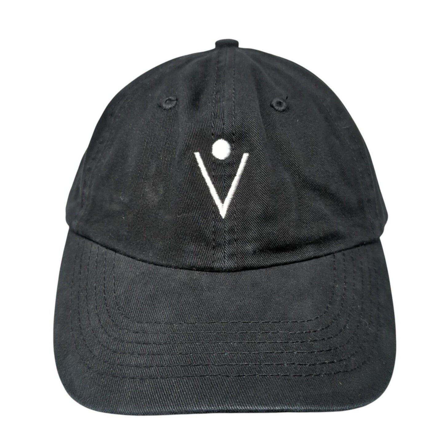 Velocity Slideback Hat Black One Size Adjustable Embroidered 6 Panel Cotton