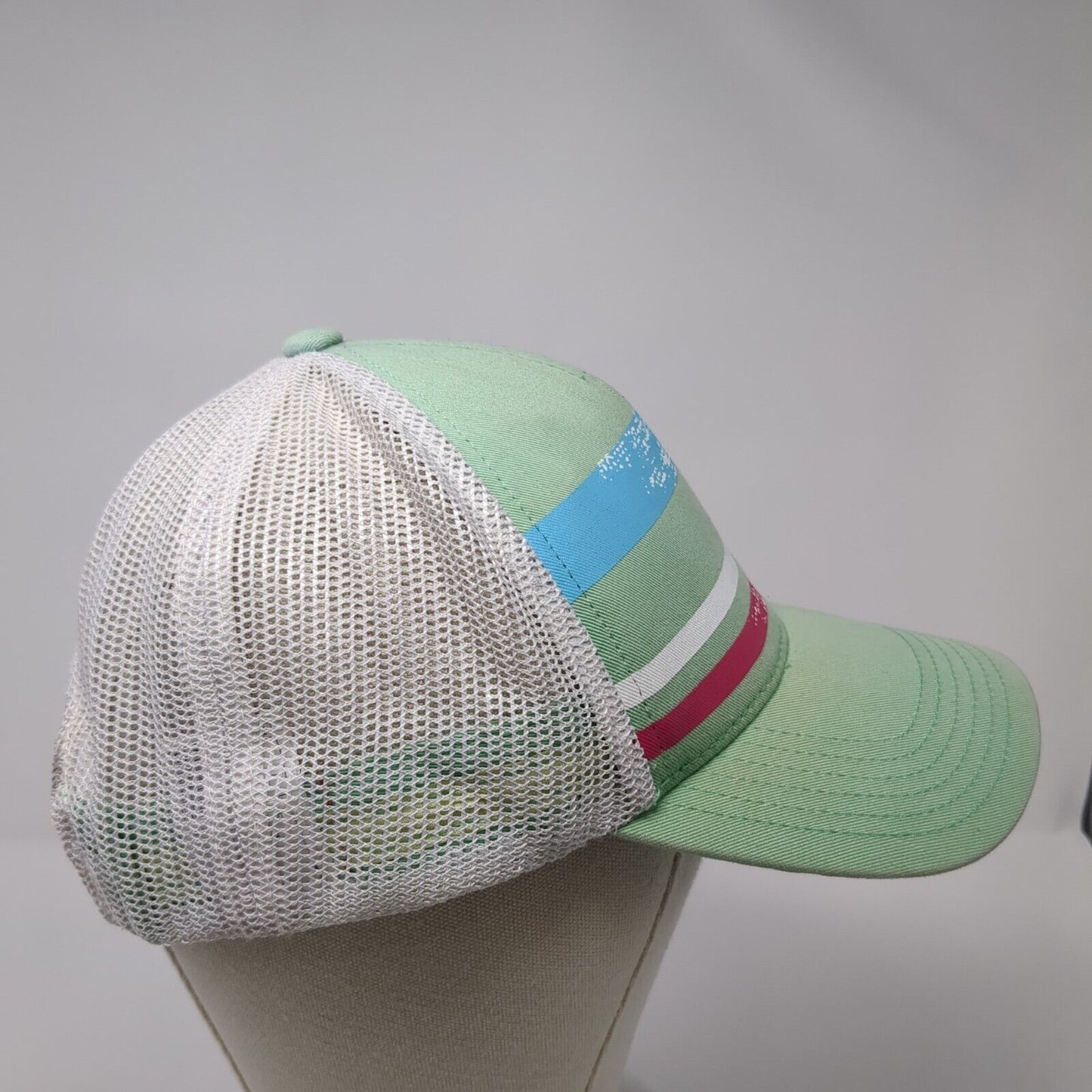PUMA Snapback Trucker Hat Green One Size Adjustable Striped Mesh Back