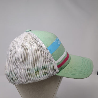 PUMA Snapback Trucker Hat Green One Size Adjustable Striped Mesh Back