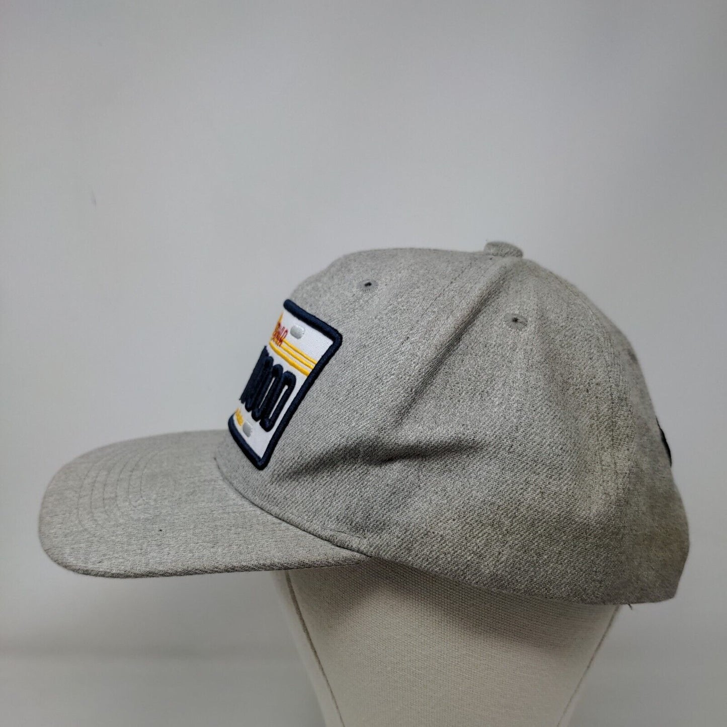 California Hollywood The Golden State License Plate Snapback Hat Gray One Size