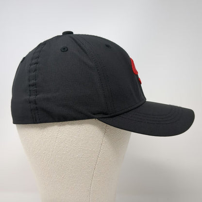 Gearbox Baseball Cap Black One Size Stretch Fit Performance Fabric Red Logo Hat