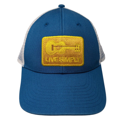 Patagonia Snapback Mesh Back Hat Blue OSFA Live Simply Embroidered Logo Guitar