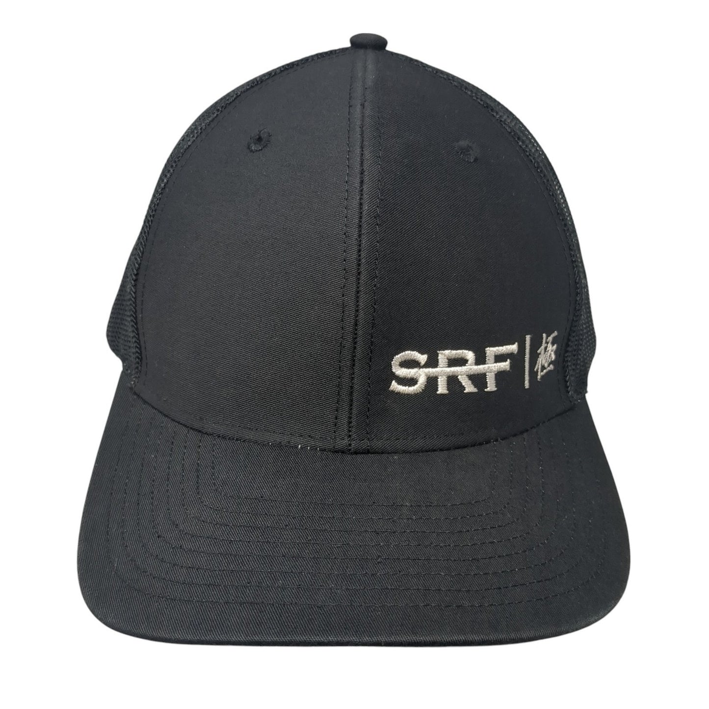 SRF Snapback Mesh Back Trucker Hat Black One Size Adjustable Richardson