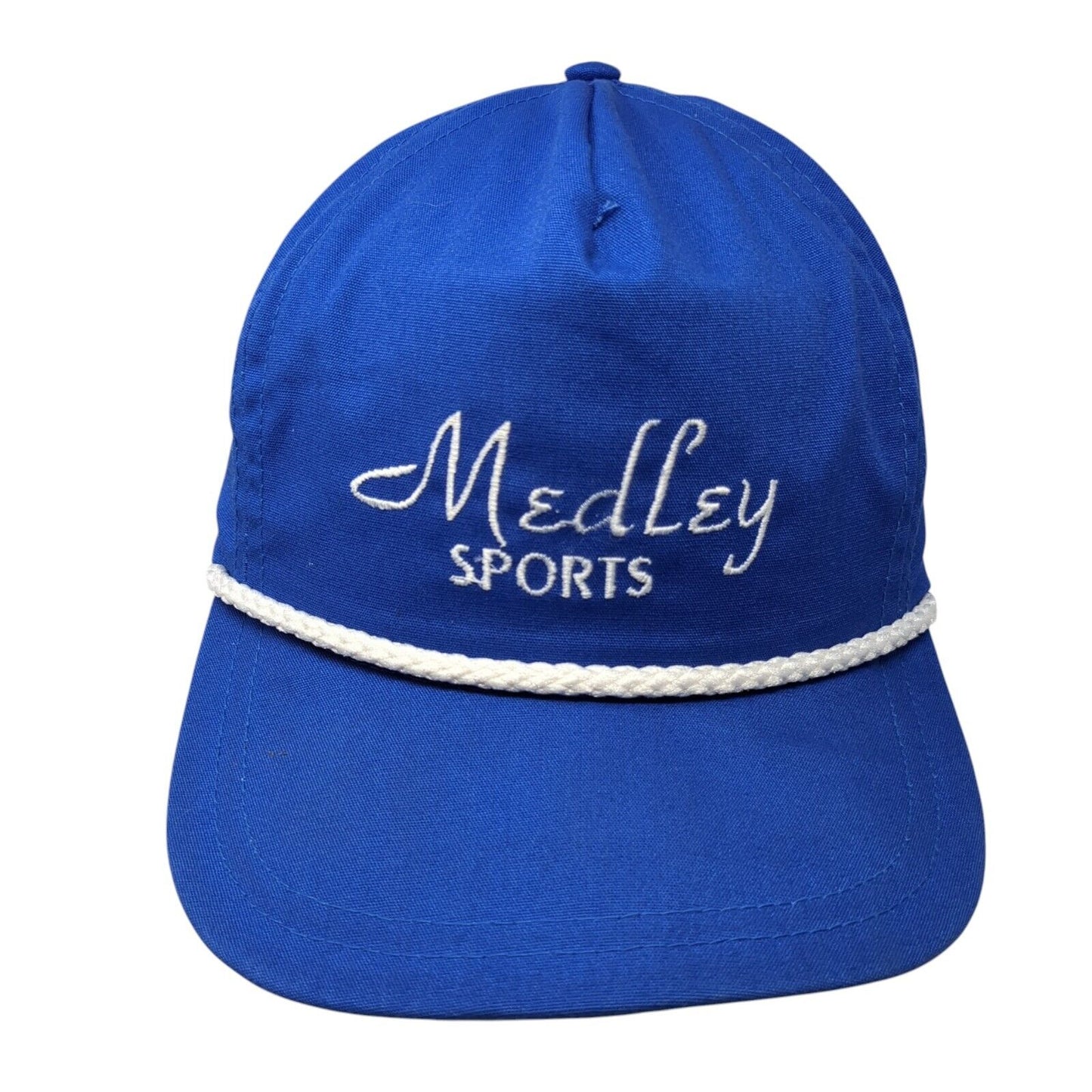 Medley Sports Slideback Hat Blue One Size Adjustable Embroidered 6 Panel Rope