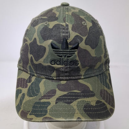 Adidas Baseball Cap Green Camo Trefoil One Size Slideback Hat Cotton Embroidered