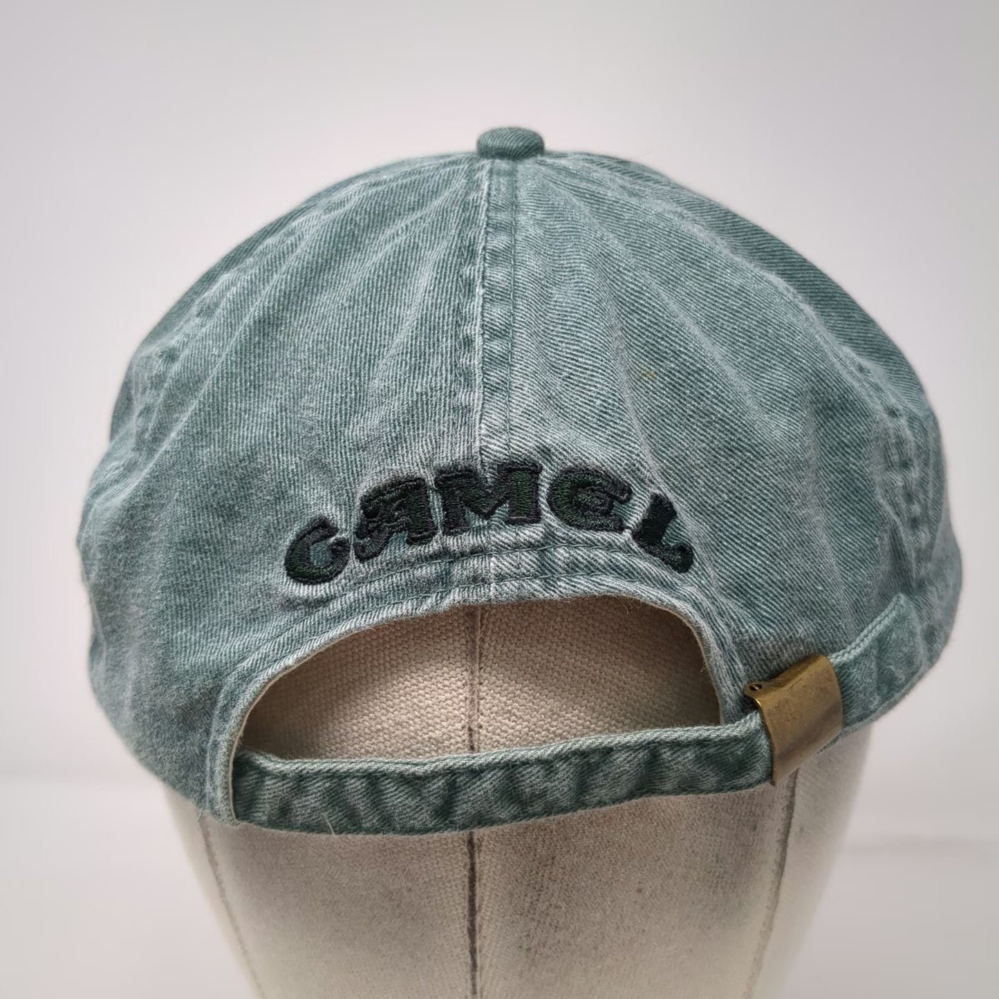 Camel Cigarettes Baseball Cap Green Embroidered Slideback Cotton Hat Vintage