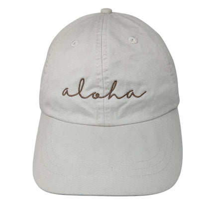 Aloha Slideback Baseball Cap Beige One Size Adjustable Embroidered Adams