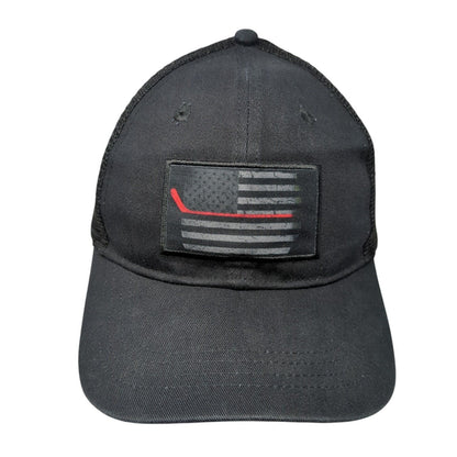 USA Flag Snapback Trucker Hat Black One Size Adjustable Mesh Back Patriotic